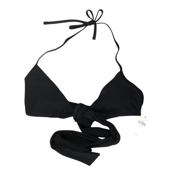 Aerie NWT Stylish Wrap Around Criss Cross Halter Bikini Top Black Size Small - Picture 4 of 15